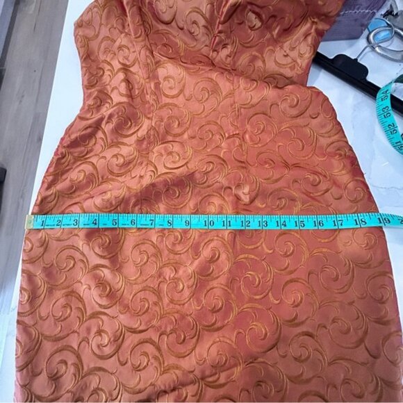 Gold Rust Brocade Qipao (Cheongsam) - Picture 14 of 15